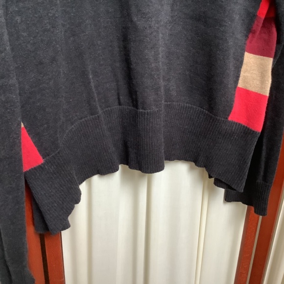 CAbi Color Block Argyle Stripe Cardigan Sweater Style 171 Women's Medium - Picture 6 of 8